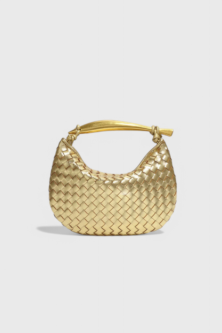Bolso Mini Mujer Tejido con Asa Metálica Elegante - Mavetta