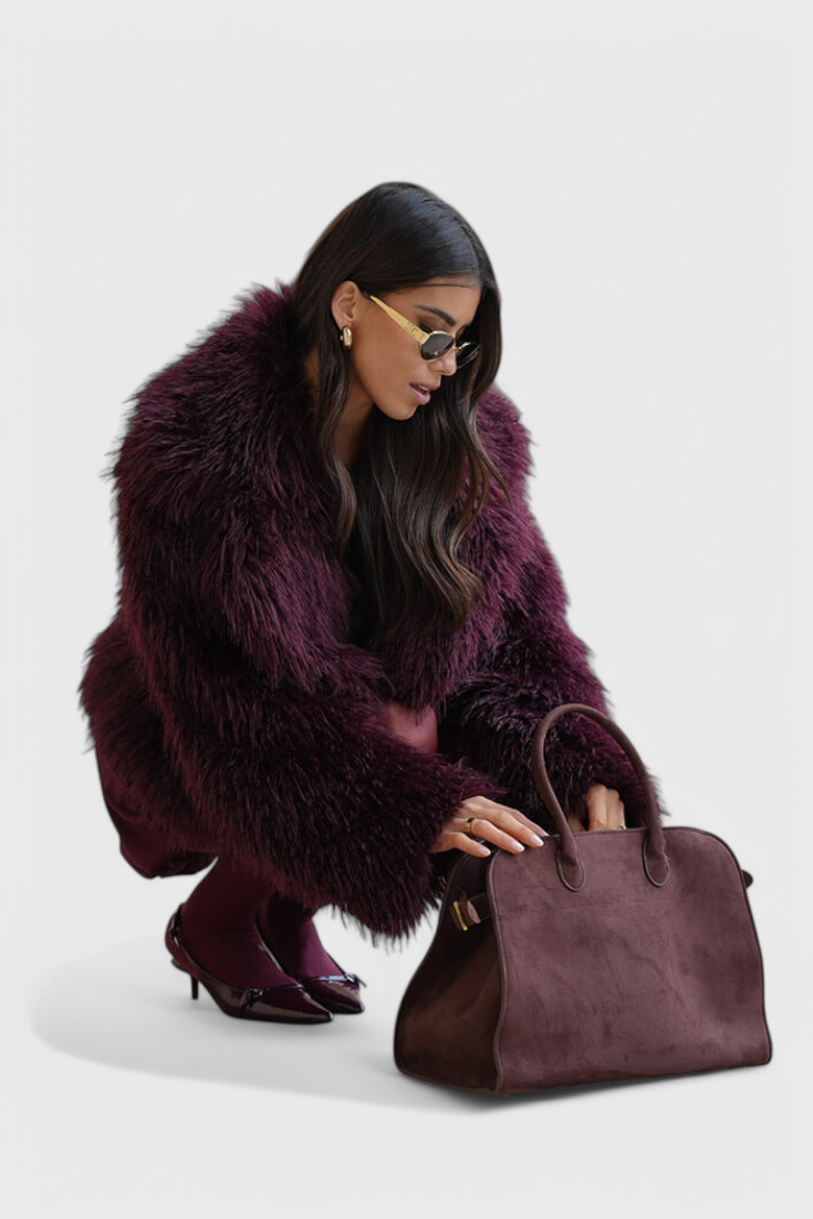 Bolso tote mujer Cuero vegano efecto ante amplio