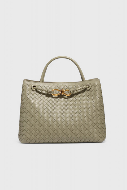 Bolso mujer de cuero vegano tejido grande moderno