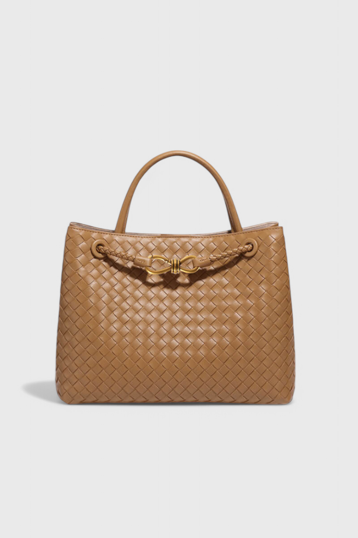 Bolso mujer de cuero vegano tejido grande moderno