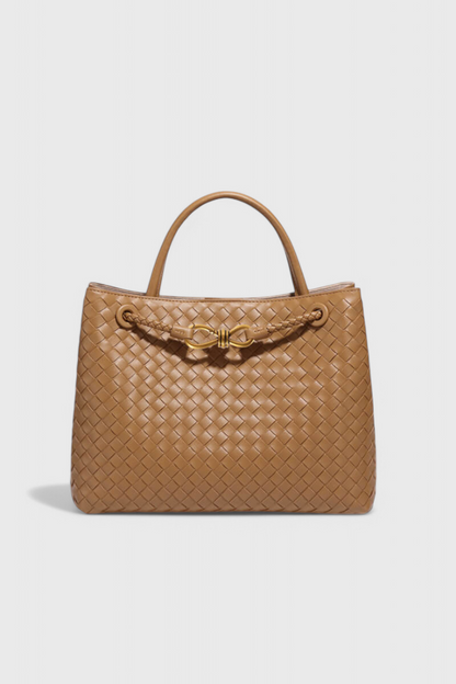 Bolso mujer de cuero vegano tejido grande moderno