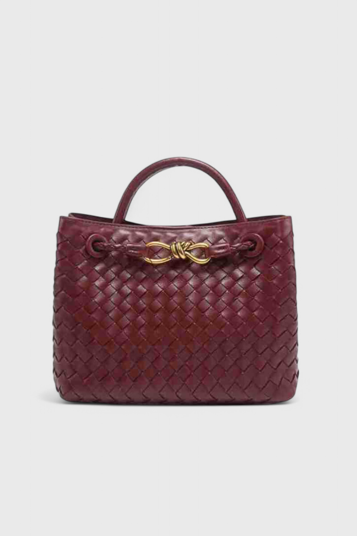 Bolso mujer de cuero vegano tejido grande moderno