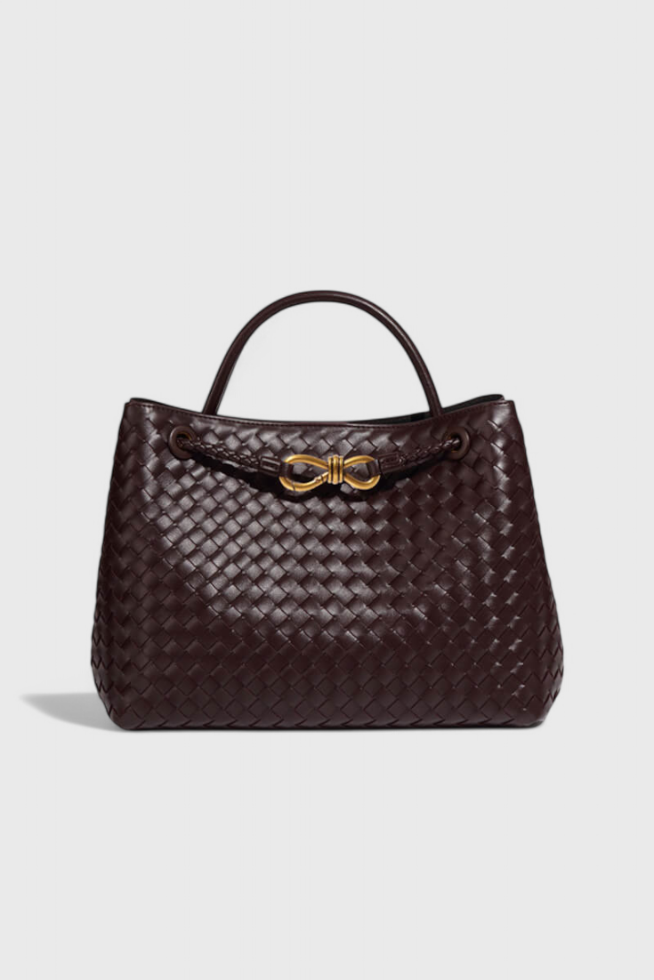 Bolso mujer de cuero vegano tejido grande moderno