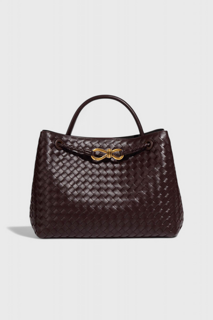Bolso mujer de cuero vegano tejido grande moderno
