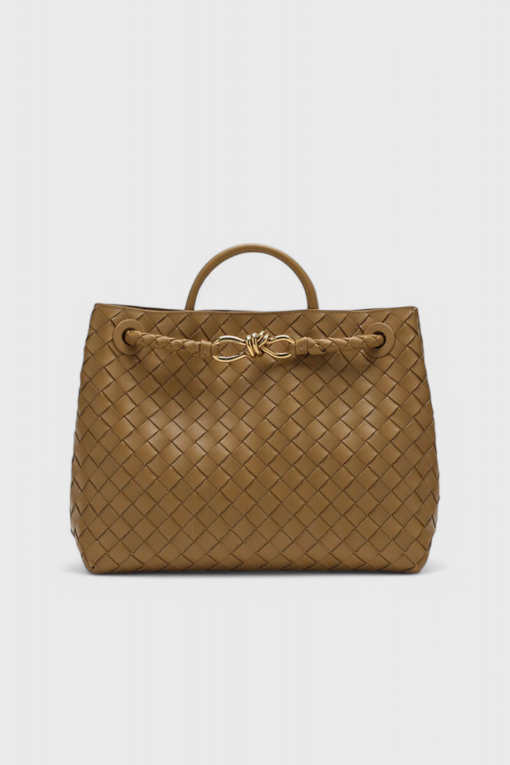 Bolso mujer de cuero vegano tejido grande moderno