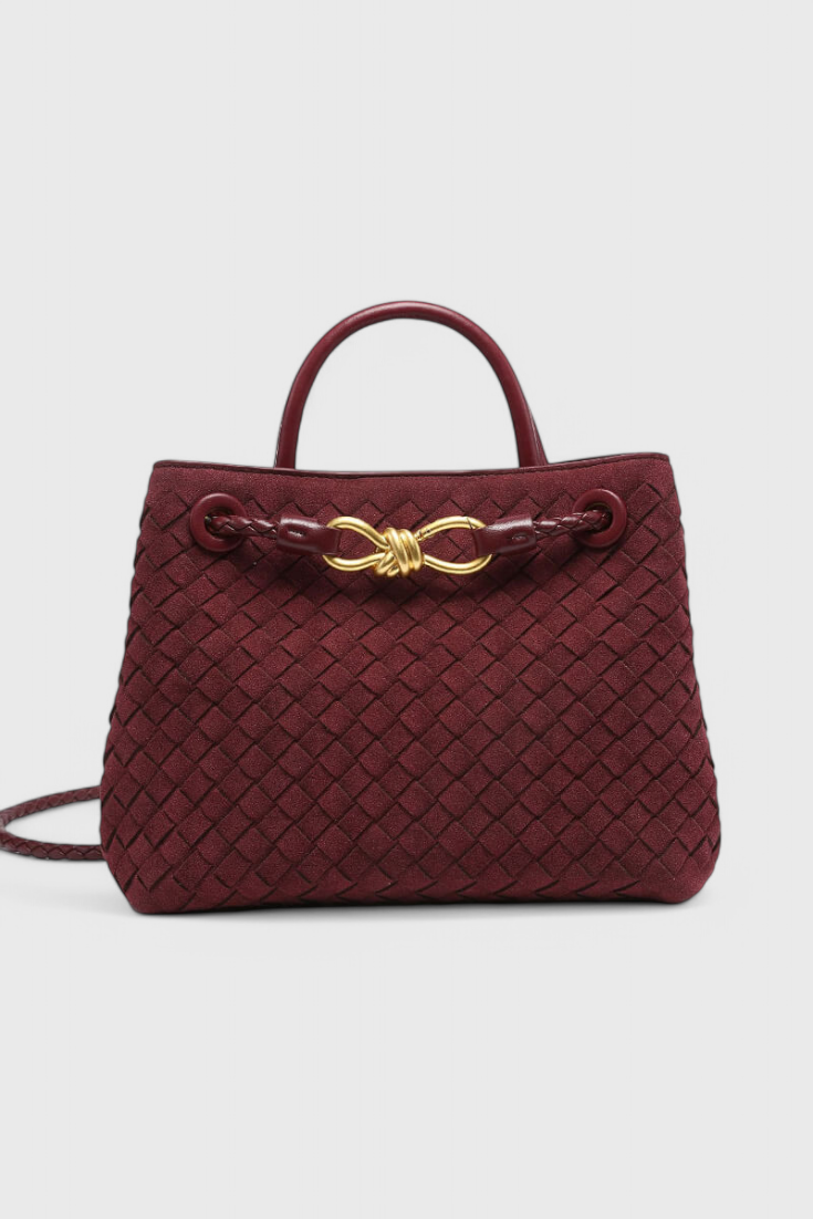 Bolso mujer efecto ante tejido con correa ajustable