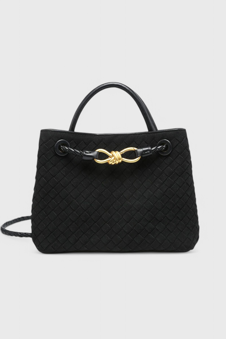 Bolso mujer efecto ante tejido con correa ajustable
