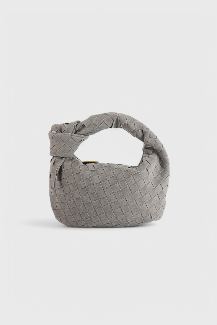Bolso mini mujer tejido efecto ante compacto con nudo elegante