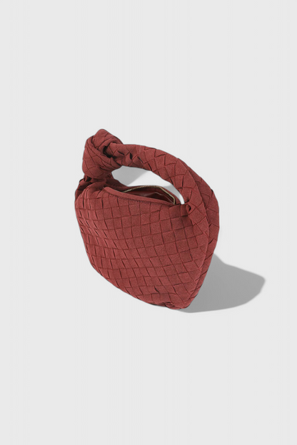 Bolso mini mujer tejido efecto ante compacto con nudo elegante