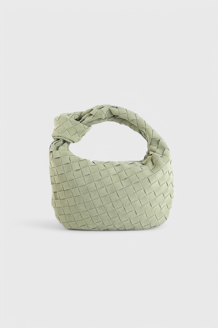 Bolso mini mujer tejido efecto ante compacto con nudo elegante