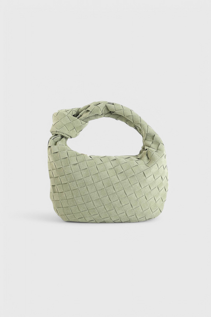 Bolso mini mujer tejido efecto ante compacto con nudo elegante