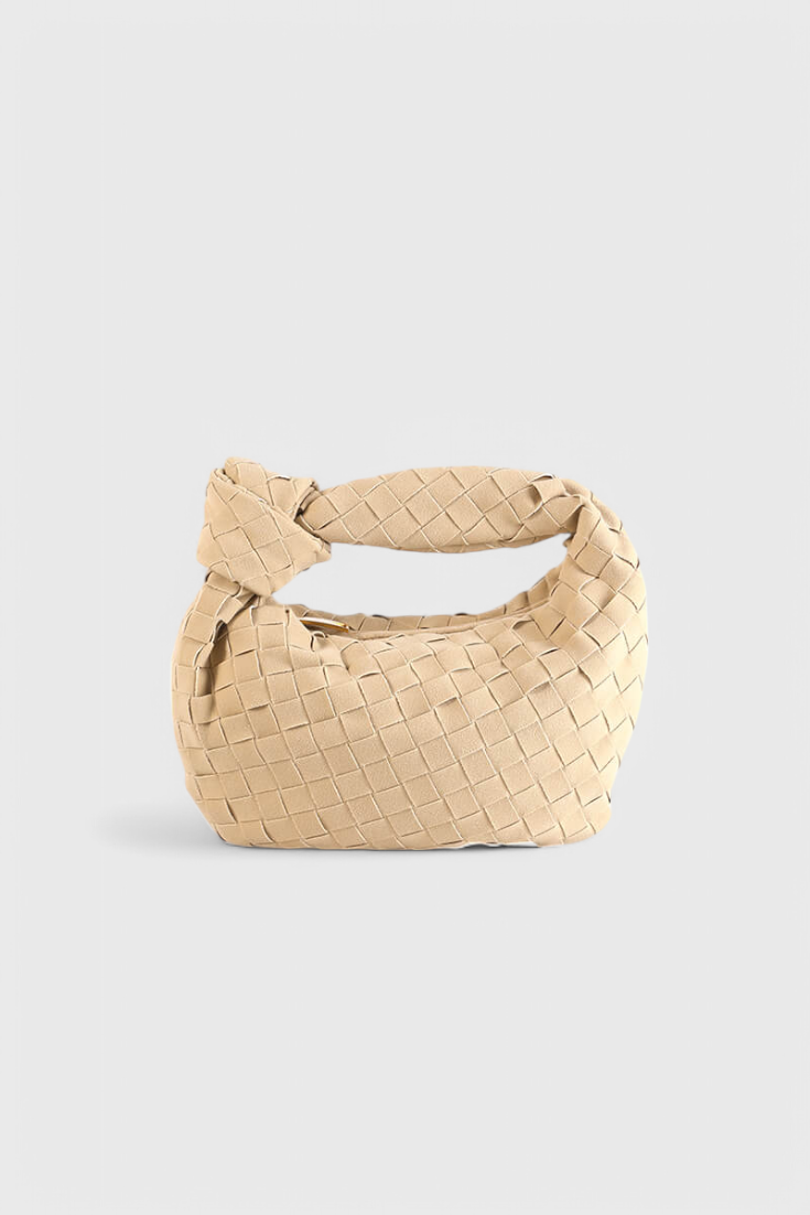 Bolso mini mujer tejido efecto ante compacto con nudo elegante
