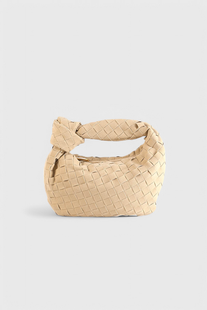 Bolso mini mujer tejido efecto ante compacto con nudo elegante