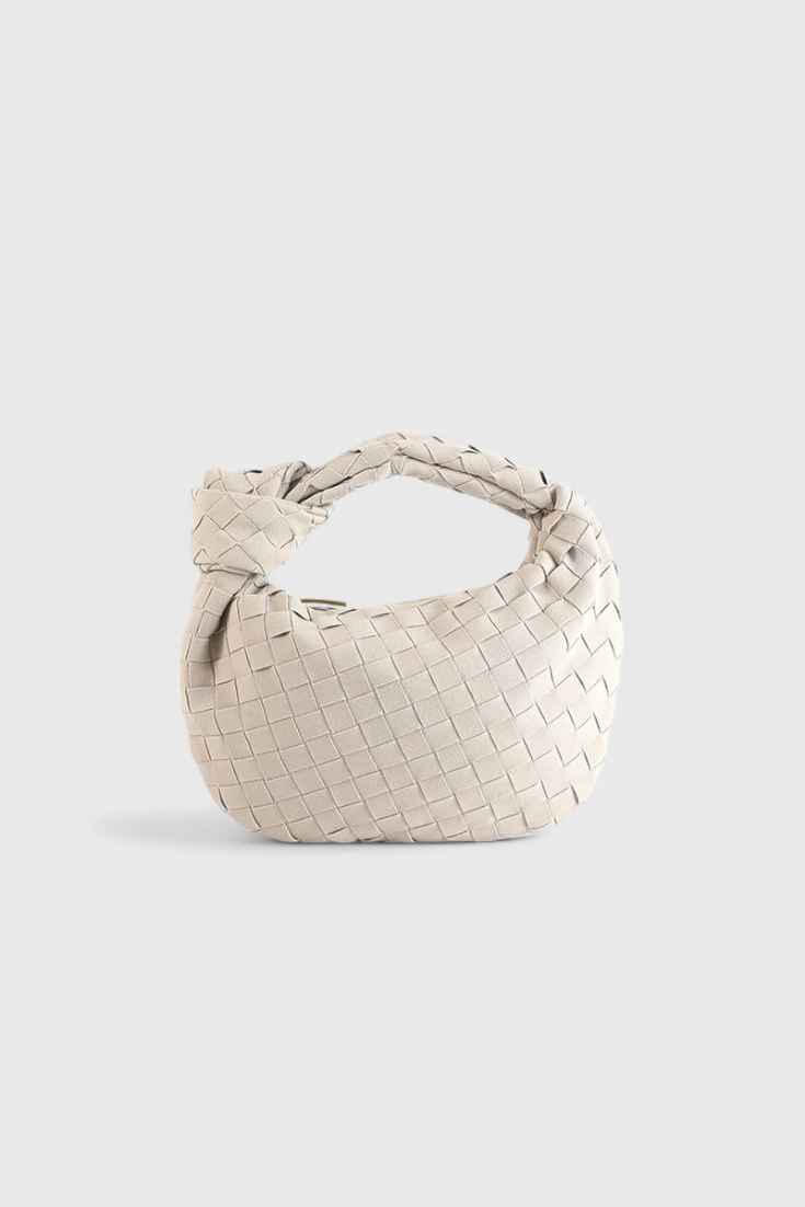 Bolso mini mujer tejido efecto ante compacto con nudo elegante