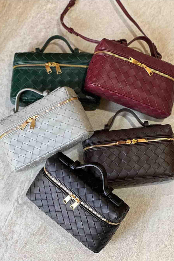 Bolso mini mujer cuero vegano tejido compacto con detalles
