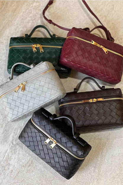 Bolso mini mujer cuero vegano tejido compacto con detalles