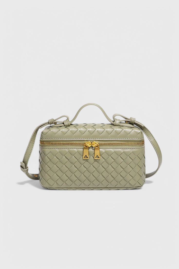 Bolso mini mujer cuero vegano tejido compacto con detalles
