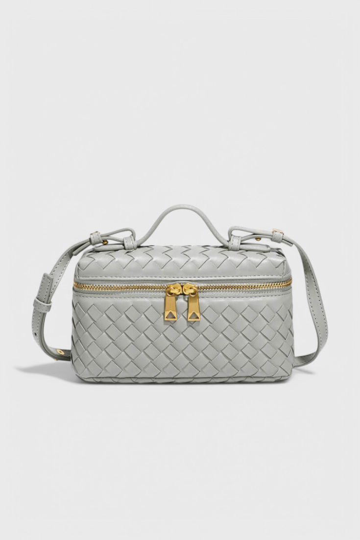 Bolso mini mujer cuero vegano tejido compacto con detalles