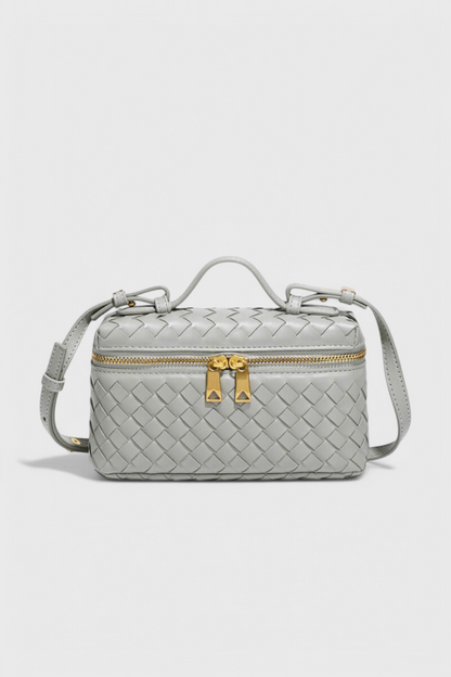 Bolso mini mujer cuero vegano tejido compacto con detalles