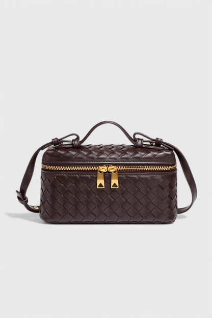 Bolso mini mujer cuero vegano tejido compacto con detalles