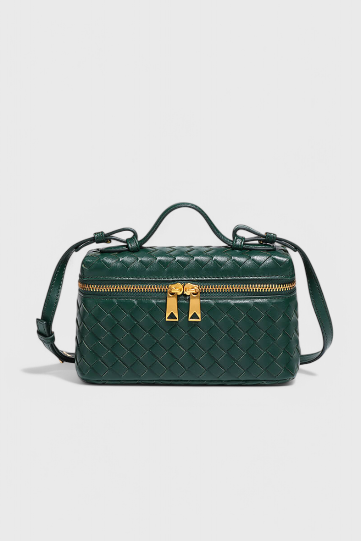 Bolso mini mujer cuero vegano tejido compacto con detalles