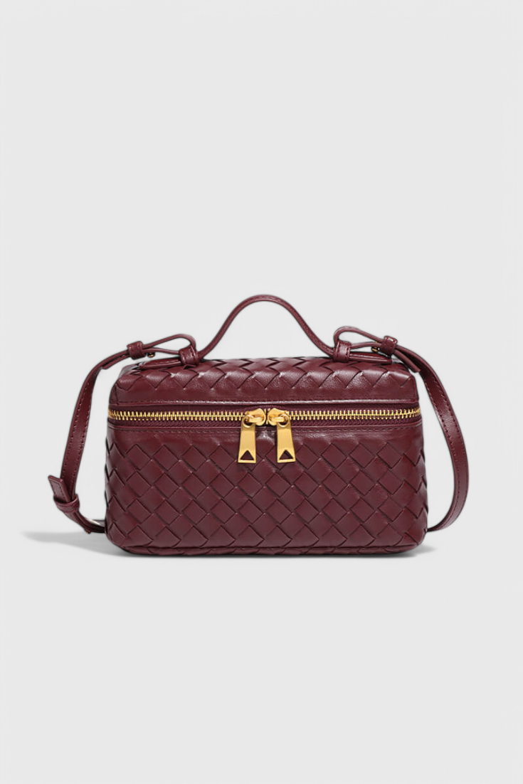 Bolso mini mujer cuero vegano tejido compacto con detalles