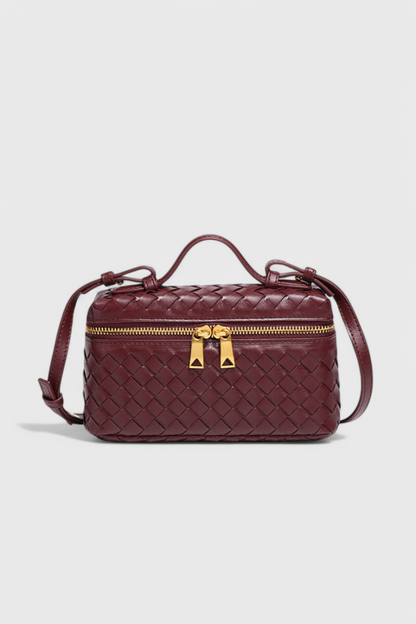 Bolso mini mujer cuero vegano tejido compacto con detalles