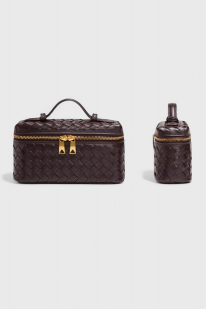 Bolso mini mujer cuero vegano tejido compacto con detalles