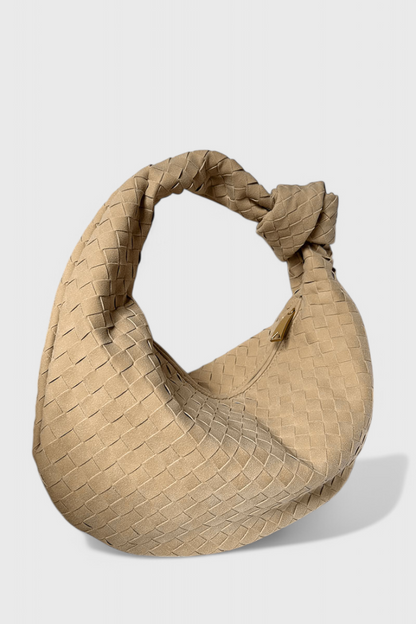 Bolso mujer tejido mediano con nudo diseño moderno