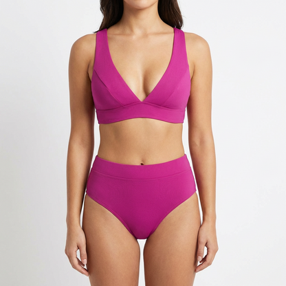 Bikini Mujer Escote en V Profundo Braguita Talle Alto