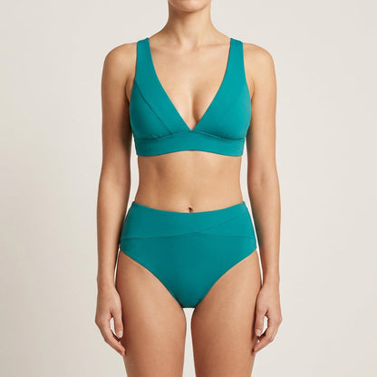 Bikini Mujer Escote en V Profundo Braguita Talle Alto