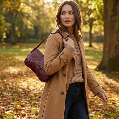 Bolso Baguette Mujer Efecto Cocodrilo Elegante