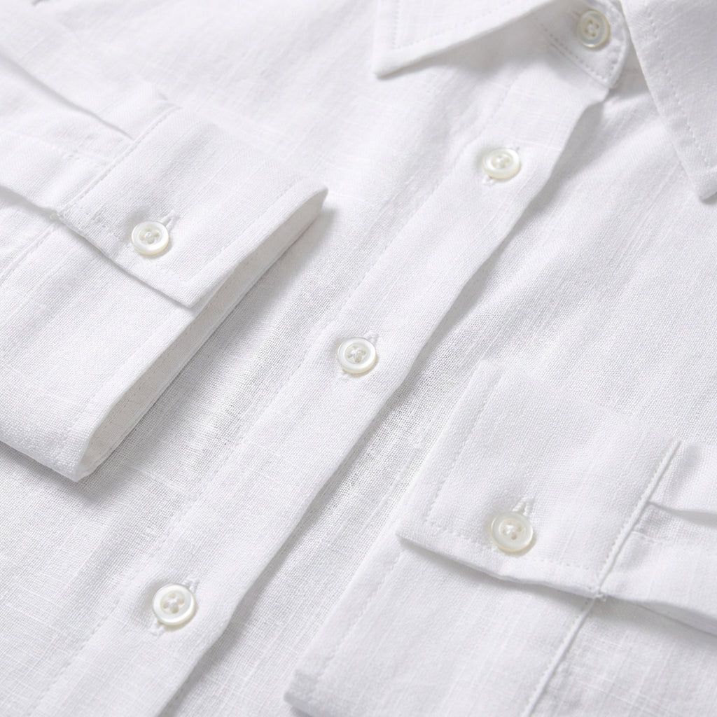 Camisa Mujer Algodón Cuello Clásico Bajo Redondeado Casual