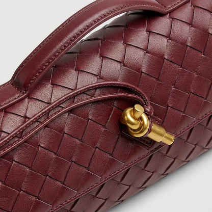Bolso Clutch Mujer Tejido Trenzado Cierre Nudo Elegante