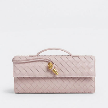 Bolso Clutch Mujer Tejido Trenzado Cierre Nudo Elegante