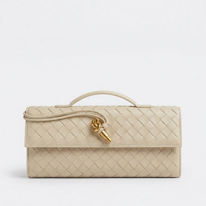 Bolso Clutch Mujer Tejido Trenzado Cierre Nudo Elegante