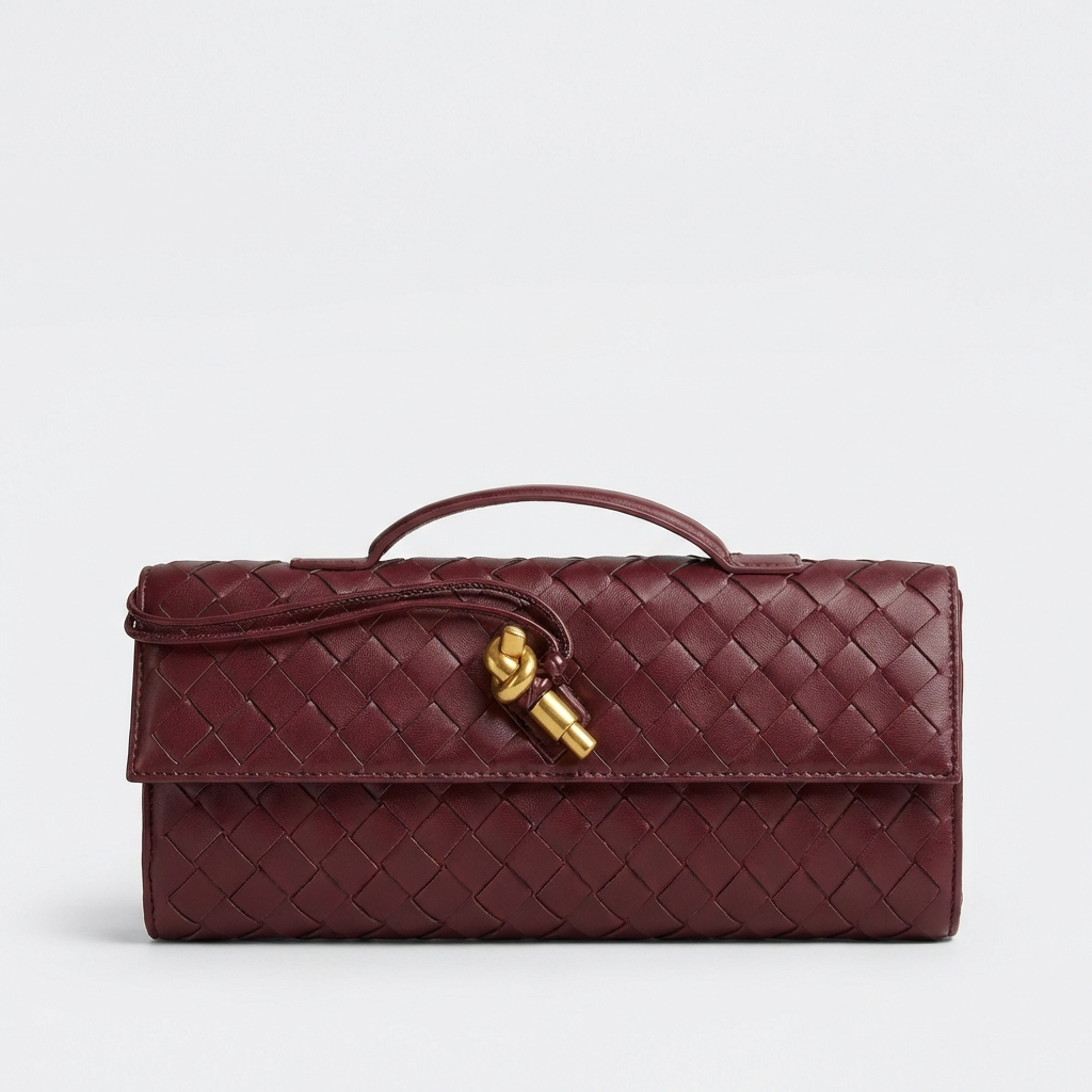 Bolso Clutch Mujer Tejido Trenzado Cierre Nudo Elegante - Mavetta