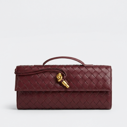 Bolso Clutch Mujer Tejido Trenzado Cierre Nudo Elegante - Mavetta