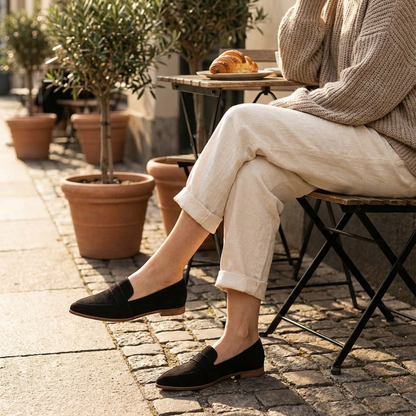 Mocasines Mujer Puntera Puntiaguda Detalle Penny Elegante