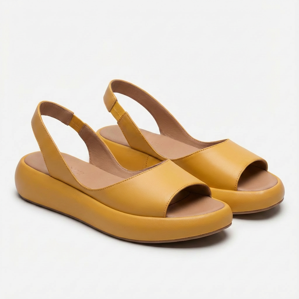 Sandalias Mujer Cuña Puntera Abierta Tira Trasera Cómoda