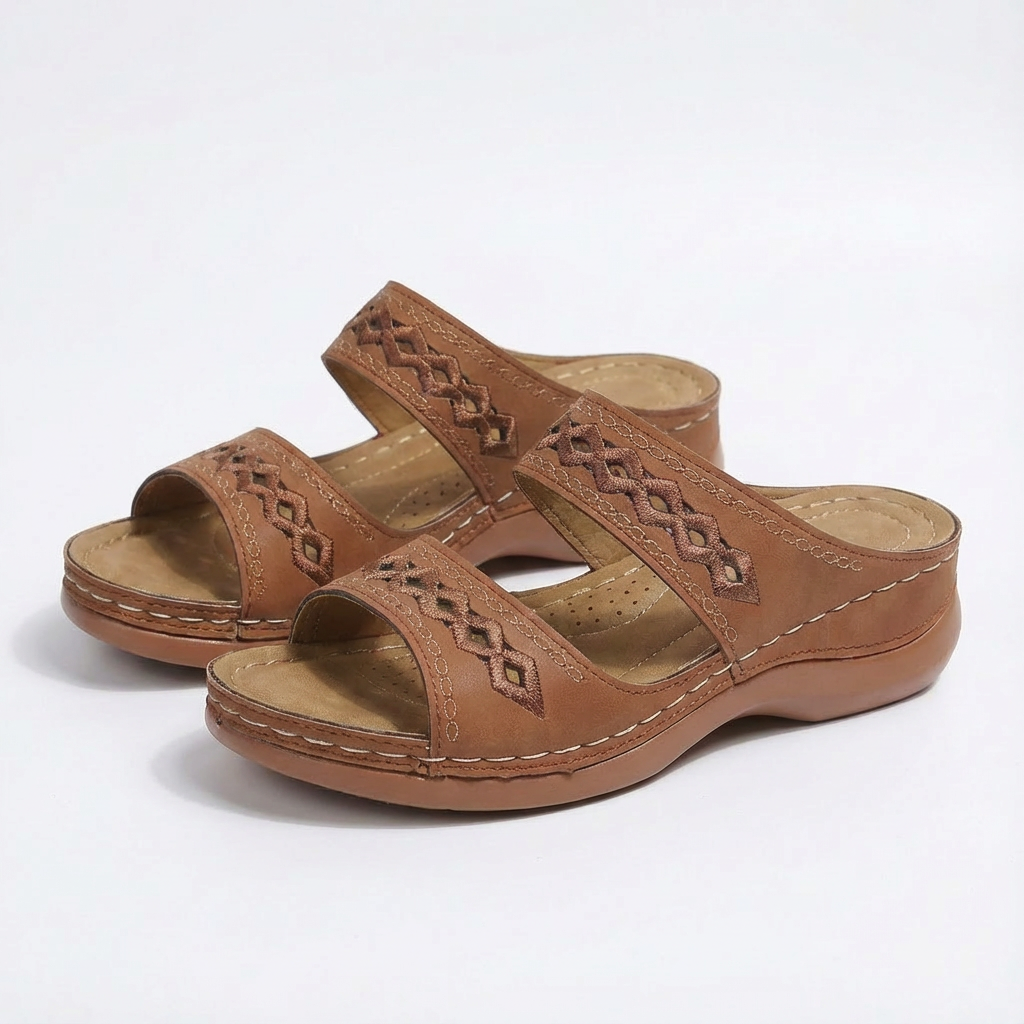 Sandalias Planas Mujer Correa Tobillo Detalle Trenzado Boho