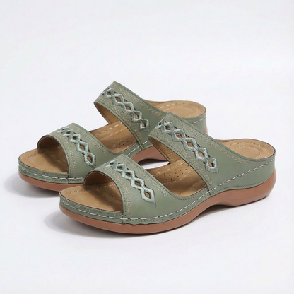 Sandalias Planas Mujer Correa Tobillo Detalle Trenzado Boho