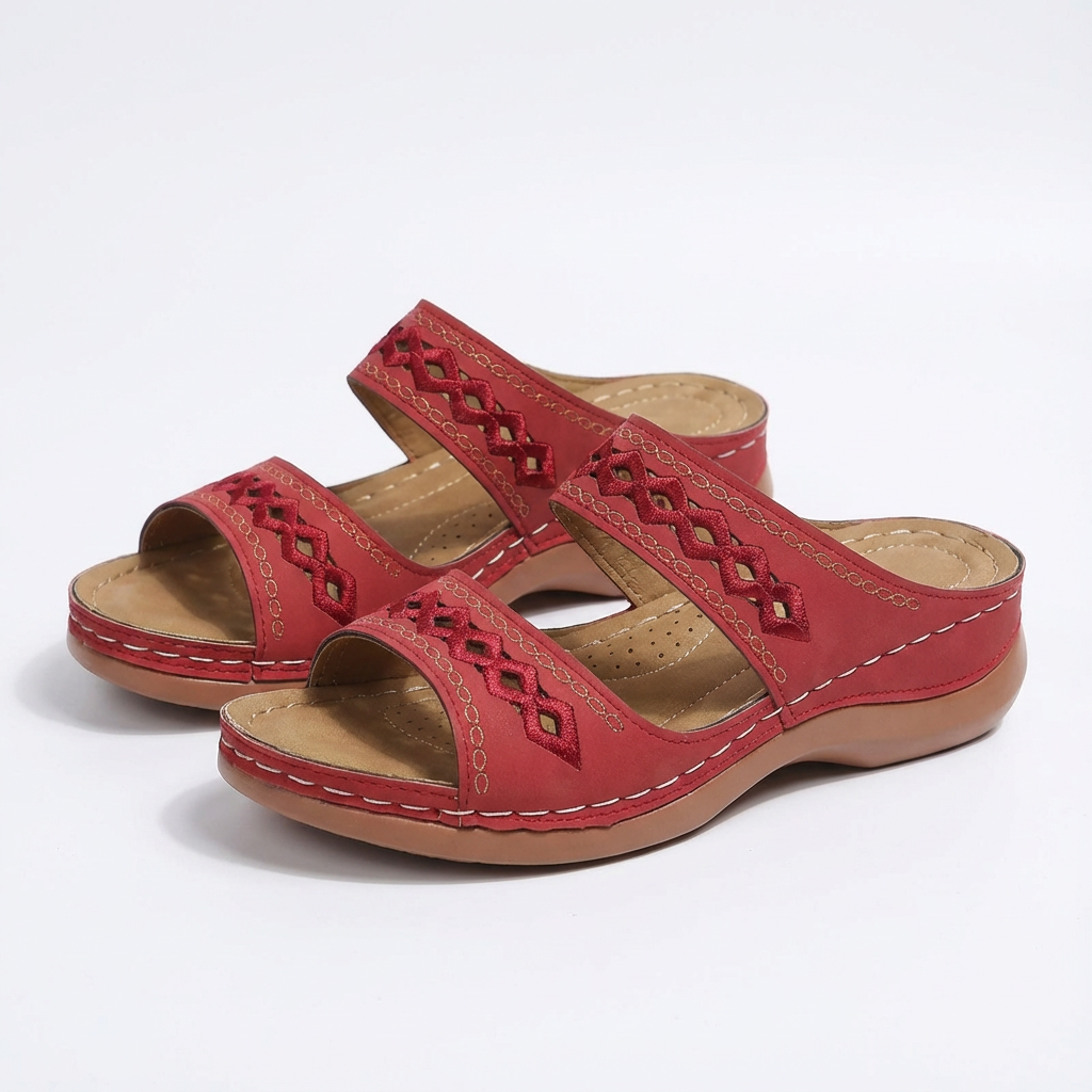 Sandalias Planas Mujer Correa Tobillo Detalle Trenzado Boho - Mavetta