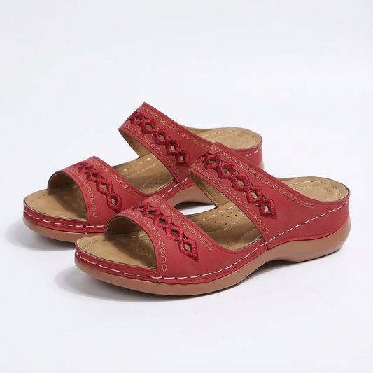 Sandalias Planas Mujer Correa Tobillo Detalle Trenzado Boho - Mavetta