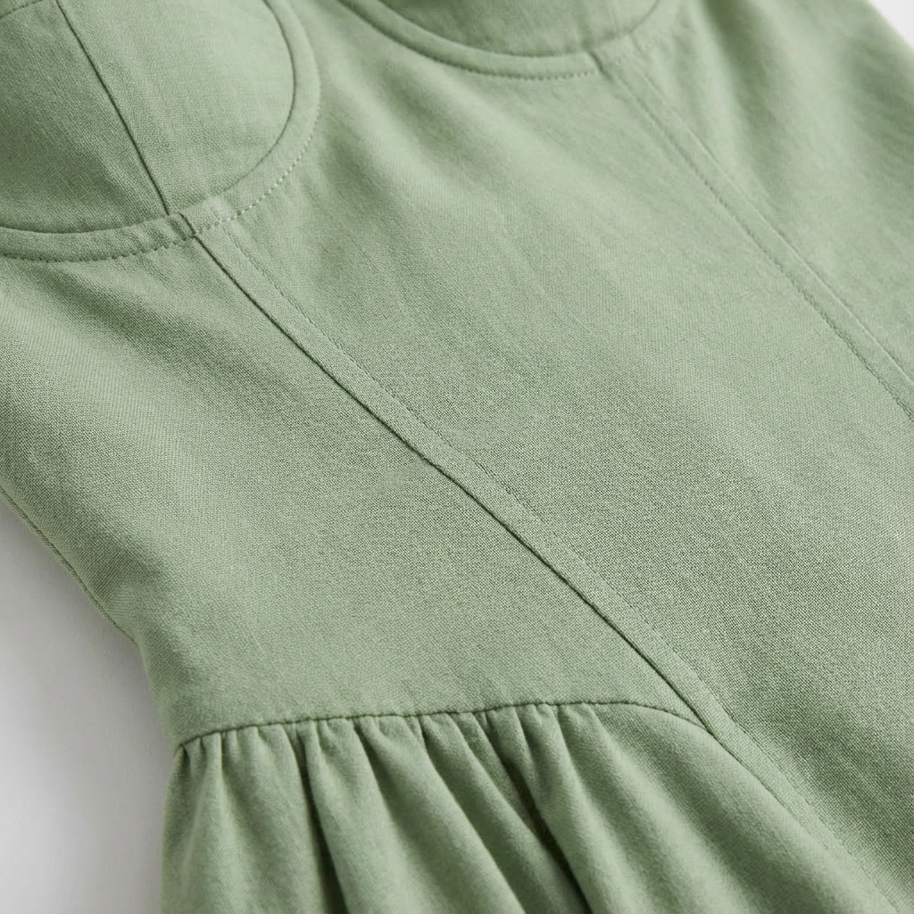 Vestido Midi Mujer con Corpiño Corsé y Tirantes Finos Romántico