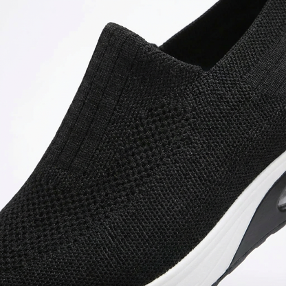 Zapatillas Slip-On Mujer Tejido Transpirable Tobillo Elástico Confort