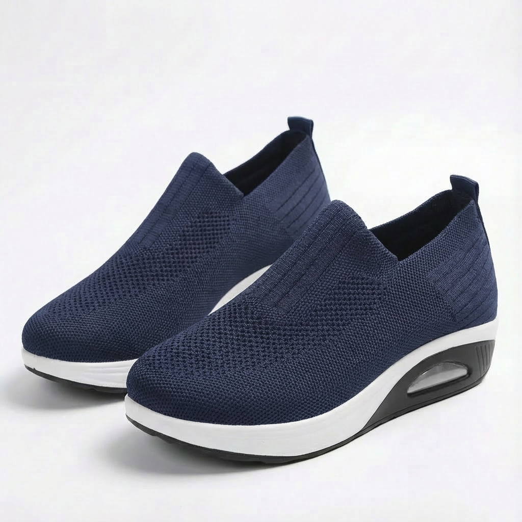 Zapatillas Slip-On Mujer Tejido Transpirable Tobillo Elástico Confort