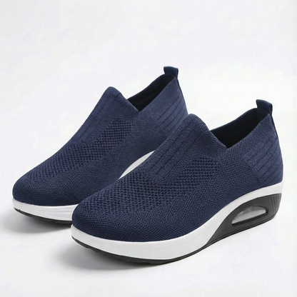 Zapatillas Slip-On Mujer Tejido Transpirable Tobillo Elástico Confort