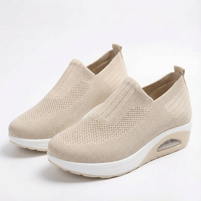 Zapatillas Slip-On Mujer Tejido Transpirable Tobillo Elástico Confort
