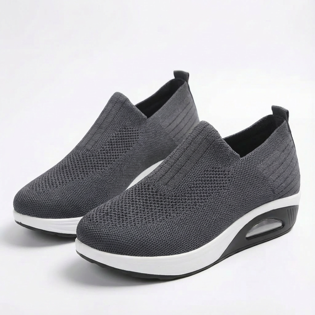 Zapatillas Slip-On Mujer Tejido Transpirable Tobillo Elástico Confort